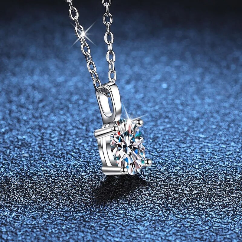 1 Carat D Color Moissanite Necklace | Best 1 Carat Moissanite Necklace