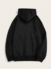 Print Hoodie, Casual Long Sleeve Kangaroo Pocket Drawstring Hoodie Sweatshirt, Women's Clothing