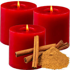 Candles for Home Scented - Cinnamon- Scented Candles 4 Pack - Pillar Candles