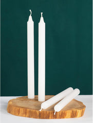 White Taper Candles - Pack of 4, 10 Inch, Unscented, Dinner & Table Candles - Slow Burning, Dripless & Smokeless