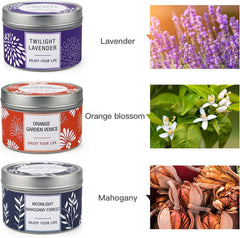 Scented Candle Clearance: 3 Pack Long Lasting Soy Candles for Home, Valentine'S Day Gifts - Lavender, Orange Blossom & Mahogany Aromatherapy