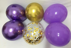 Latex Balloons Purple and Gold ¡§C12Inch Violet Lilac Lavender Metallic Chrome Gold Balloons Assorted for Wedding Baby Shower Birthday Women Girls Party Decorations 50Packs