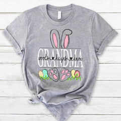 Grandma And Children Rabbit Easter T-shirt