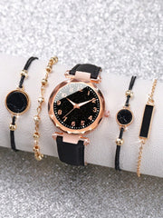 Black Women's Watch and Bracelet Set