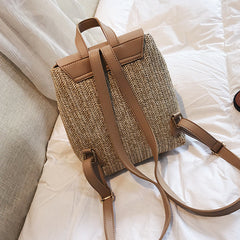 Straw Backpack Female Travel Backpack