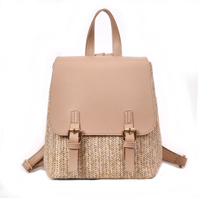 Straw Backpack Female Travel Backpack