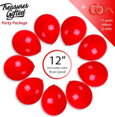 Matte Red Balloons - Dark Red Balloons - Ruby Red Balloons - Cherry Red Latex Balloons - Crimson Latex Balloons 12 Inch - Globos Rojos - Bulk Red Balloons 72 Pack