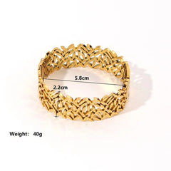 Creative Trend Wide Version Hollow Leaves Couples Openings Bracelet Jewelry