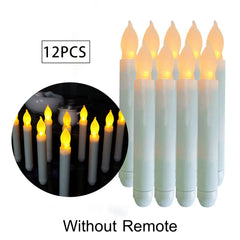 Flameless Candles 12 PCS Led Candles 6.9 Inch Battery Operated Candles Taper Candles for Party Classroom Church Birthday Decor