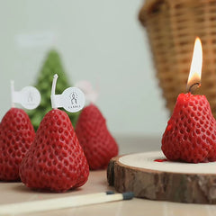 6 PCS Strawberry Candles Soy Wax Scented Candles Aromatherapy Candles Birthday Wedding Candles Home Decor