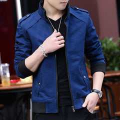 Men's Youth Washed Jacket Coat Korean Slim Cotton Casual Outerwear