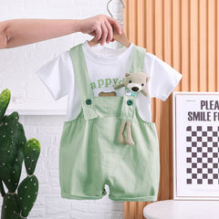 Summer Children Cotton T-shirt Suspender Suit