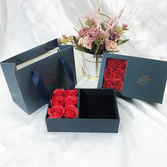 Exquisite Couple Ring Necklace Ear Stud Ornament Suit Gift Box