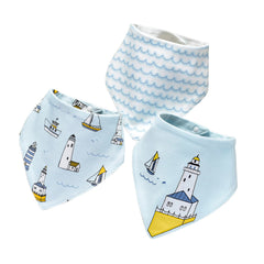 Simple Printed Cotton Baby Saliva Towels 3 Pieces