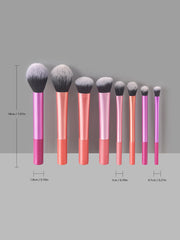 8 Long Tube Makeup Brushes Suit Multicolor