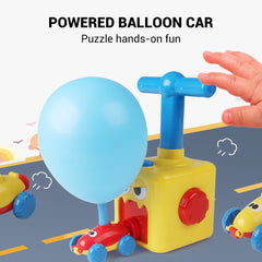 Children's air balloon powered car toy