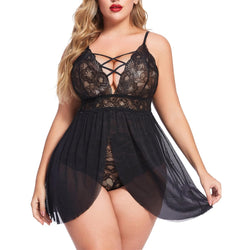 Plus Size Babydoll Womens Snap Crotch Lingerie V NeckLace Nighty Sleepwear Womenswear Comfort BasicMinimalist Spaghetti Strap Lingerie For Women Nightgown