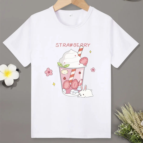 Children Boy T-shirt Clothes Casual Soft T-shirt Cute Cat Cartoon Pattern