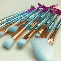 A Set of 11 Gorgeous Mermaid Makeup Brushes Family