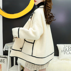 A Loose-fitting Outerwear All-match Age-reducing Small Fragrance Knitted Jacket