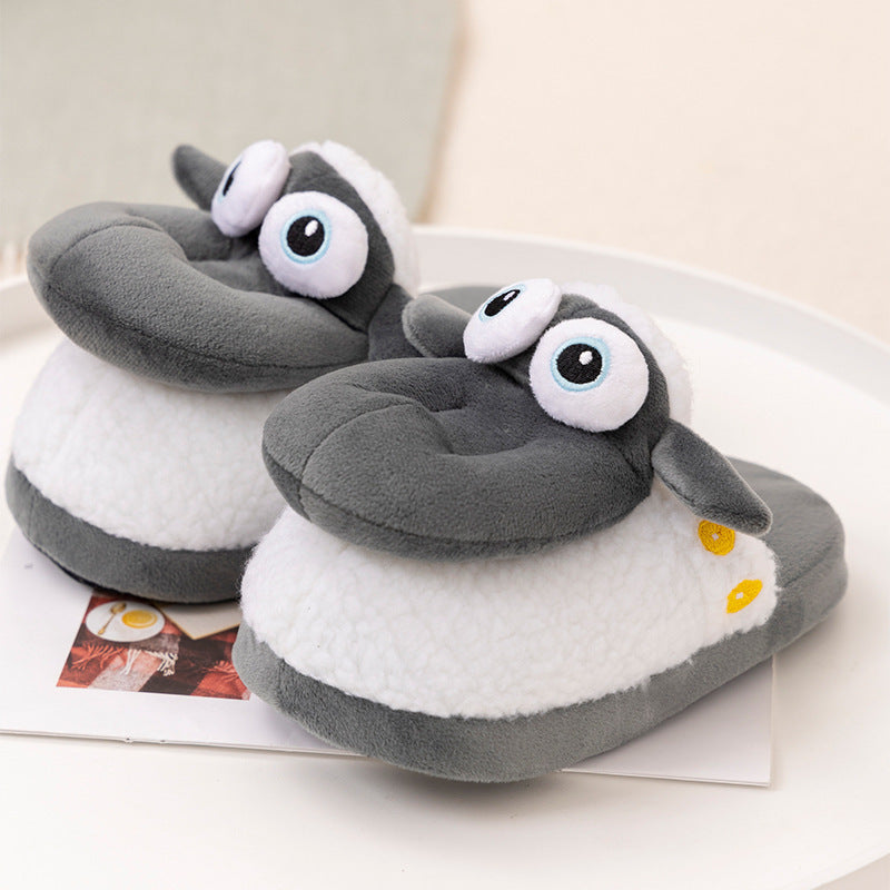 Cartoon Lamb Children Couple Plush Cotton Shoes