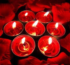 Tea Lights Candles, Smokeless, 50 Pcs, Red Candles, Unscented Candles, Mini Candles, Decorations for Wedding, Party, Votives, Christmas, Valentines Day Candles (Round)