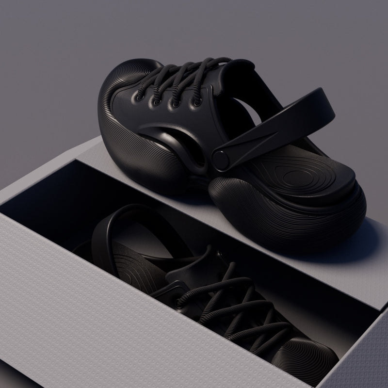 Closed-toe Slippers Outdoor Summer Platform Height Increasing Non-slip Fashion Hole Shoes For Men And Women