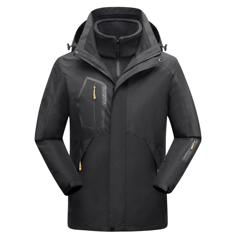 Winter Outdoors Three-in-one Coat Warm-keeping Cotton Clothing Shell Jacket Cotton-padded Coat For Men And Women