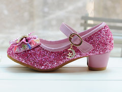 Girls High Heel Shoes Princess Crystal Shoes Middle And Big Children