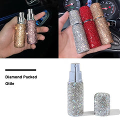 10Ml Mini Refillable Perfume Atomizer Travel Perfume Bottle Bling Glitter Spray Bottles Crystal Perfume Bottle Car Accessories