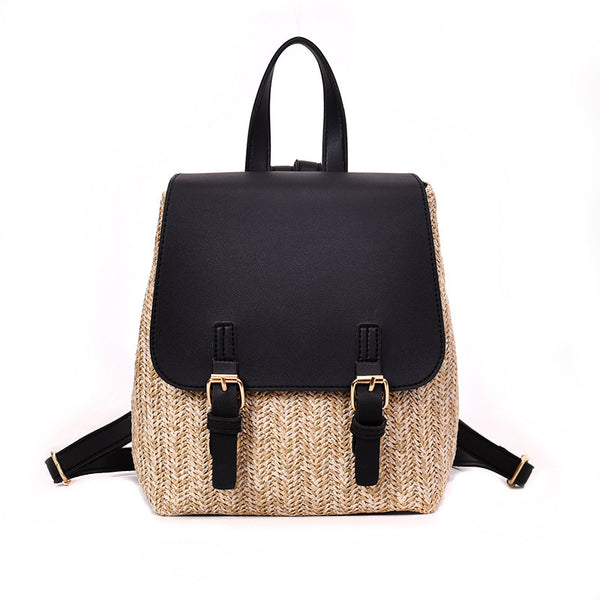 Straw Backpack Female Travel Backpack