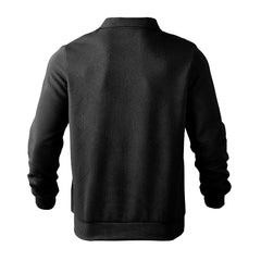 Lapel Jacquard Half-zipper Sweatshirt Fashion Solid Color Long-sleeved Tops For Men Clothing