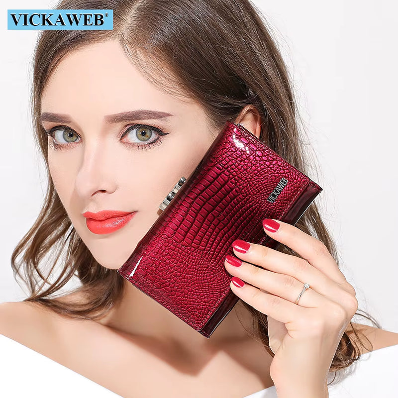 Women Wallet Small Short Genuine Leather Wallet Female Alligator Hasp Coin Purse Women Purses Mini Womens Wallets and Purses