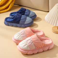 Gradient Slippers Plush Winter Shoes Women House Bedroom Slippers