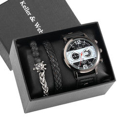 New Suit Men's Quartz Watch  Bracelet Gift Set Box