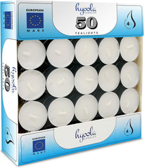 Tea Lights Candles - 50 Bulk Candles Pack - Tea Candles Unscented- European Made Tealight Candles