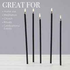 Thin Taper Beeswax Candles - Honey-Scented, Decorative Candles Ideal for Birthday Decoration or Church Prayers - Black Drip Free, Tall & Smokeless Pack of 100 Pcs, 6.3 X 0.2 Inch