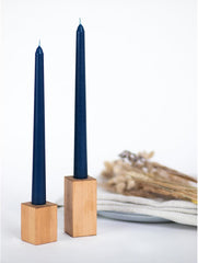 10 Inch Taper Candles Set of 12 - Dripless Taper Candles and Unscented Candlesticks - Perfect as Dinner Candles and Household Candles - Dark Blue Candles