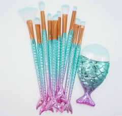 A Set of 11 Gorgeous Mermaid Makeup Brushes Family