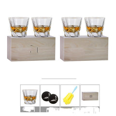 Wine Pair Cup Set Couples Original Wooden Box Gift