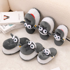 Cartoon Lamb Children Couple Plush Cotton Shoes