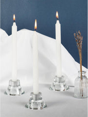 White Taper Candles - Pack of 4, 10 Inch, Unscented, Dinner & Table Candles - Slow Burning, Dripless & Smokeless