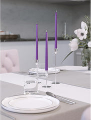 10 Inch Taper Candles Set of 4 - Dripless Taper Candles and Unscented Candlesticks - Perfect as Dinner Candles and Household Candles - Purple Candles