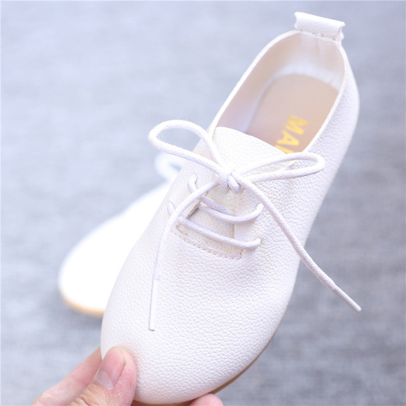 Little Girl Soft-soled Peas Shoes Girls All-match Princess Single Shoes Children Lace-up Shoes