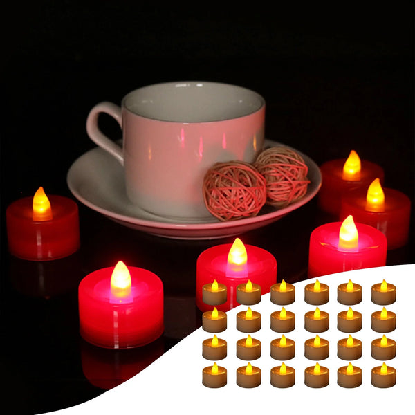 Flameless Candles, Battery Operated Candles Tea Lights Candles, Flickering Flameless Candles for Home Decor Room Decor, 24Pcs