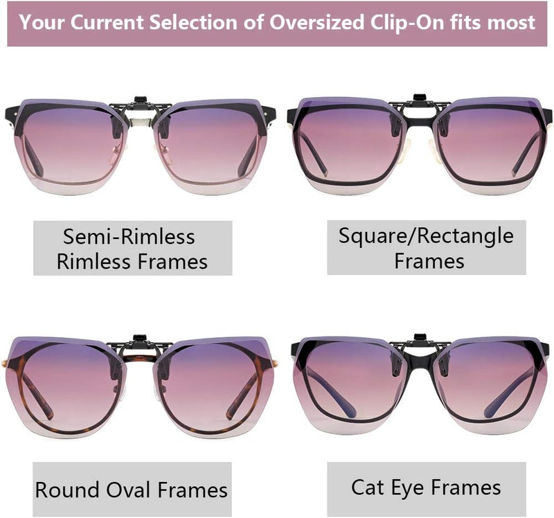 Polarized Clip on Sunglasses for Women over Prescription Glasses Polygon Style