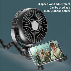 Baby Stroller Fan Hand Held Rechargeable USB Bladeless Small Folding Fans Mini Ventilator Silent Table Outdoor Cooler Neck Fan