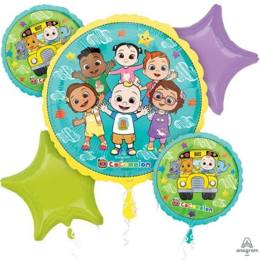 Cocomelon – Party Foil Balloon Bouquet No Helium