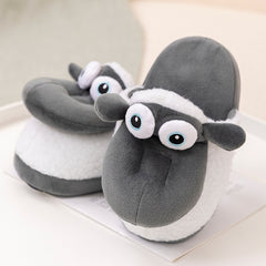 Cartoon Lamb Children Couple Plush Cotton Shoes