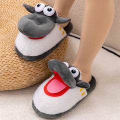 Cartoon Lamb Children Couple Plush Cotton Shoes